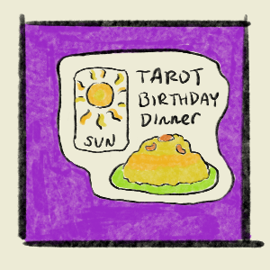 Doggo's tarot birthday dinner